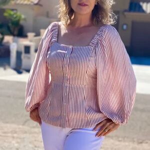CAbi Carnival long sleeve Top Medium
